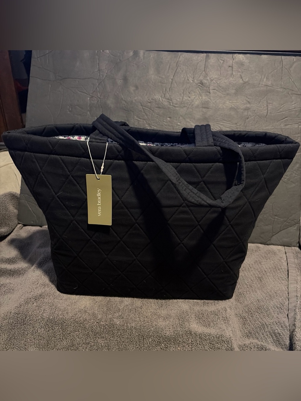 Vera Bradley Black Quilted Tote Bag